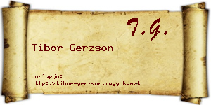 Tibor Gerzson névjegykártya